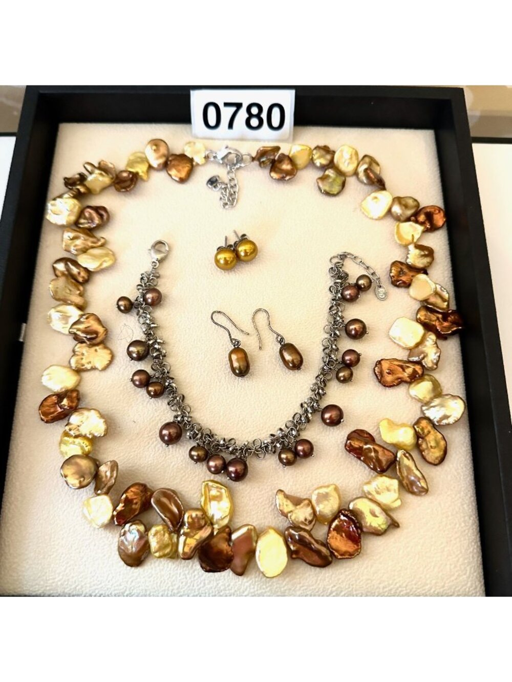 Jewelry Lot Freshwater Pearl Necklace Bracelet Pierced Earrings Sterling Silver